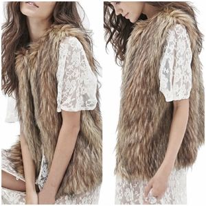 Faux Fur Open Front Vest